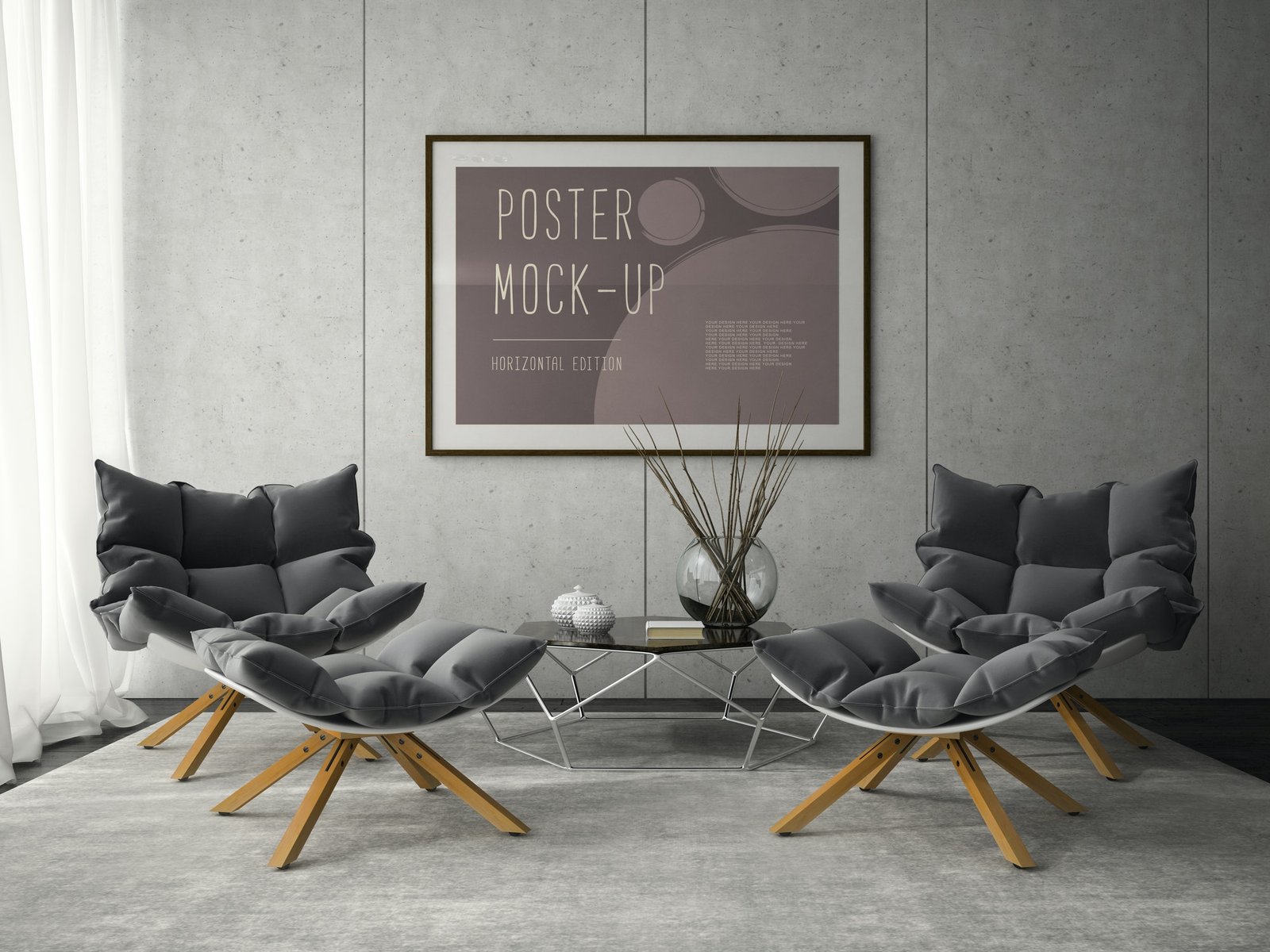 Vidyaranyapura 1 interior of modern design room 3d illustration